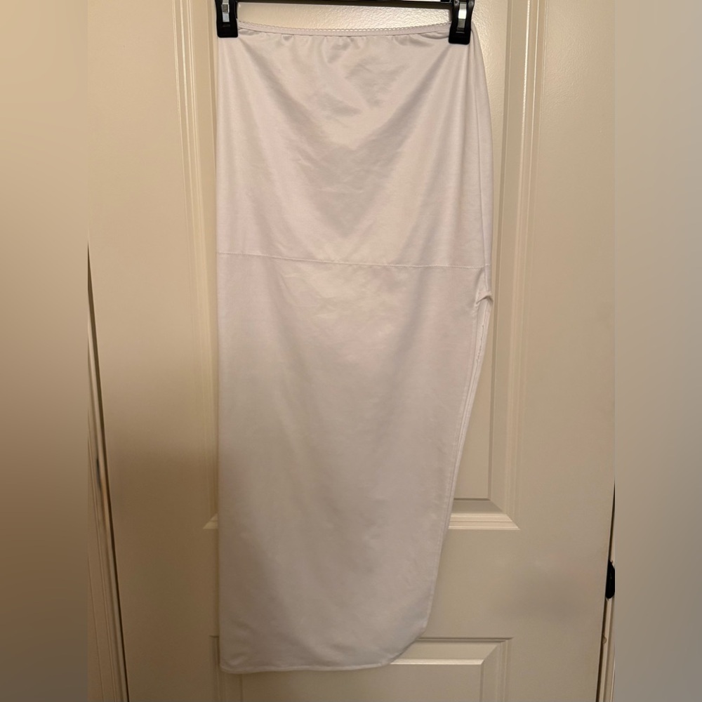 White Maxi Slip, With Side Slit